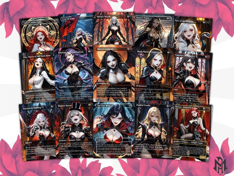 Vampire Tribal Anime Waifu Proxy Commander Deck Custom Proxy EDH High Quality Cards MTG