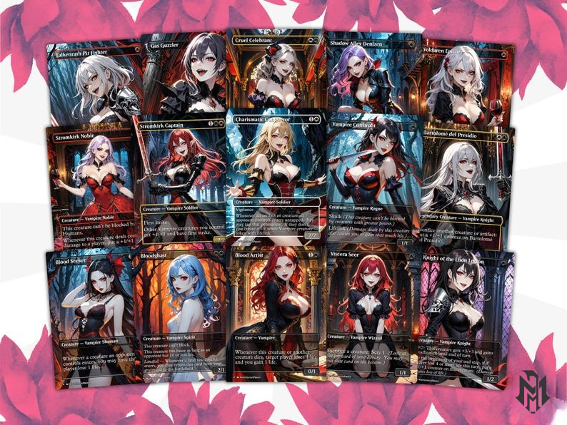 Vampire Tribal Anime Waifu Proxy Commander Deck Custom Proxy EDH High Quality Cards MTG