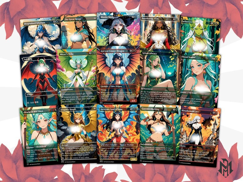 The Ur Dragon Anime Waifu Proxy Commander Deck Custom Proxy EDH Dragon Tribal English High Quality Cards MTG