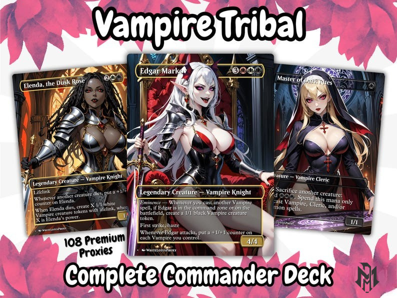Vampire Tribal Anime Waifu Proxy Commander Deck Custom Proxy EDH High Quality Cards MTG