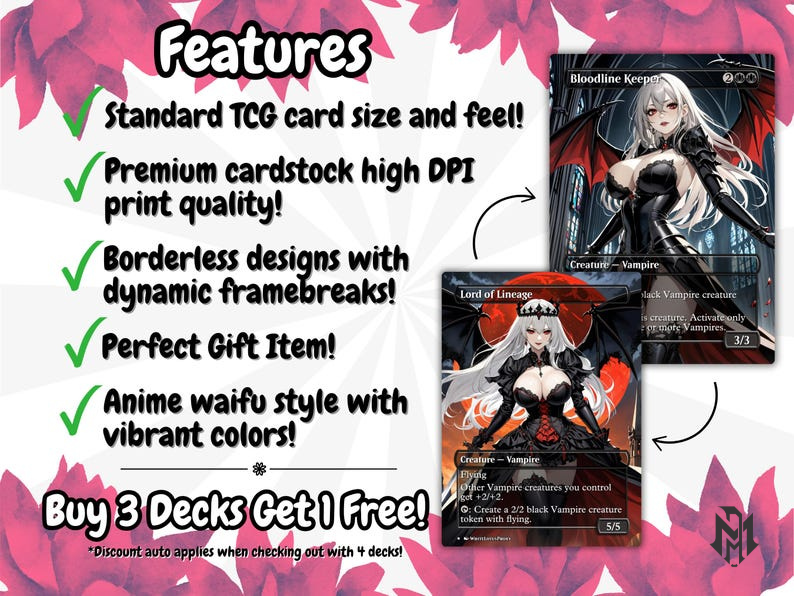 Vampire Tribal Anime Waifu Proxy Commander Deck Custom Proxy EDH High Quality Cards MTG