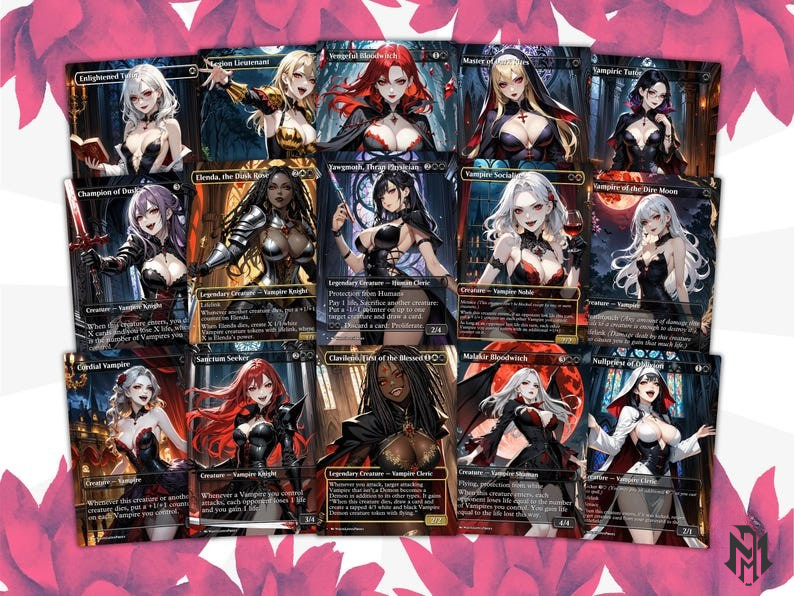 Vampire Tribal Anime Waifu Proxy Commander Deck Custom Proxy EDH High Quality Cards MTG