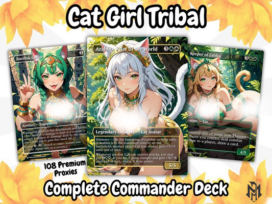 Cat Girl Tribal Anime Waifu Proxy Commander Deck Custom Proxy EDH High Quality Cards MTG