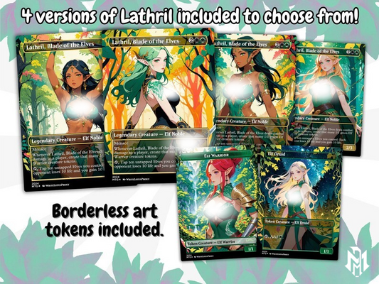 Lathril Blade of the Elves Anime Waifu Ready to Play Proxy Commander Deck Custom Proxy EDH Elf Tribal Elves High Quality Cards MTG